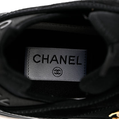 Chanel Velvet Calfskin Mixed Fibers CC Sneakers 41 Black 7 of 17
