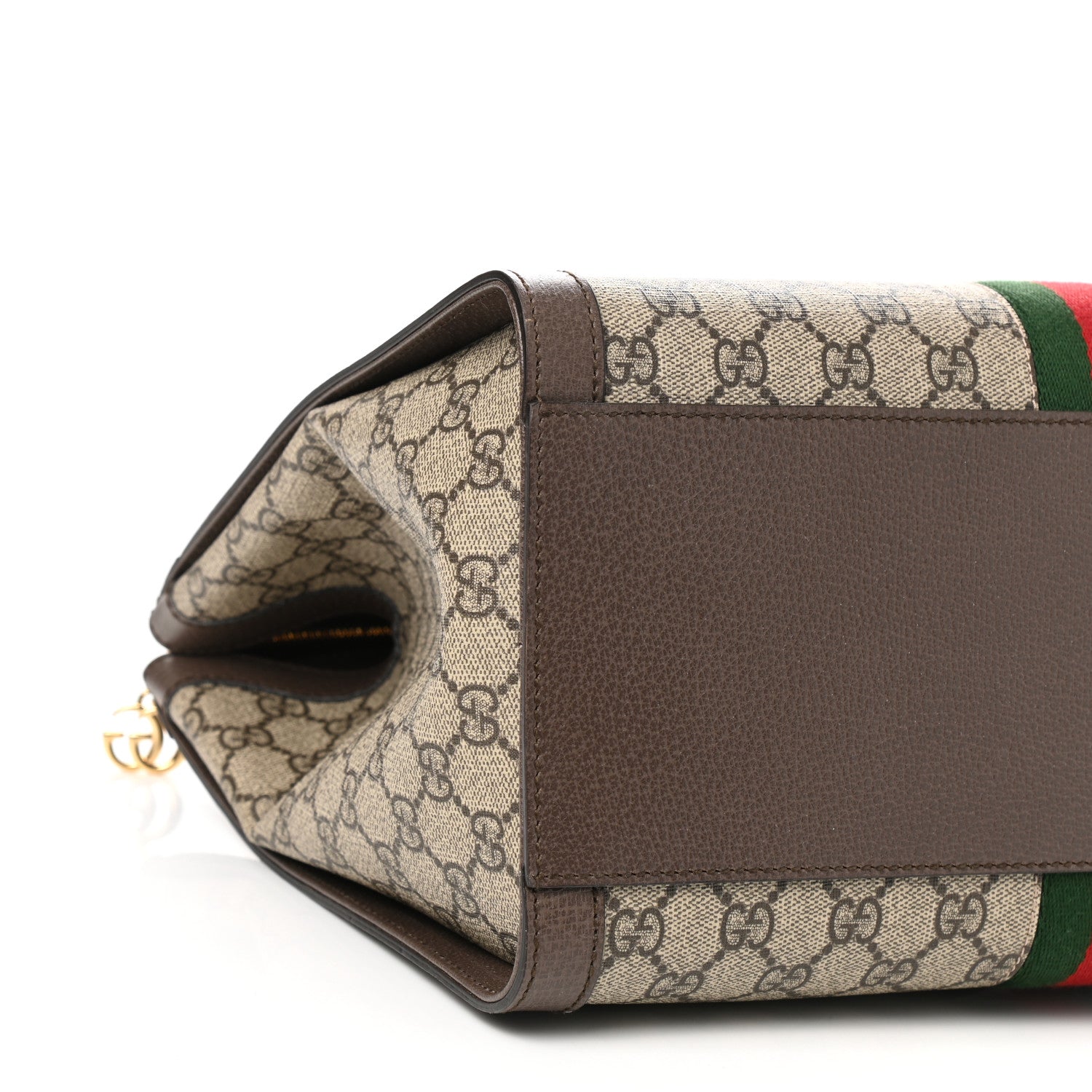Gucci GG Supreme Monogram Web Medium Ophidia Tote Bag Brown 9 of 10