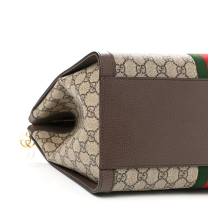 Gucci GG Supreme Monogram Web Medium Ophidia Tote Bag Brown 9 of 10