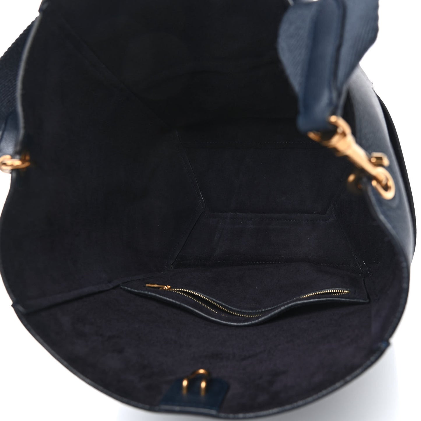 Soft Grained Calfskin Sangle Bucket Bag Navy Blue
