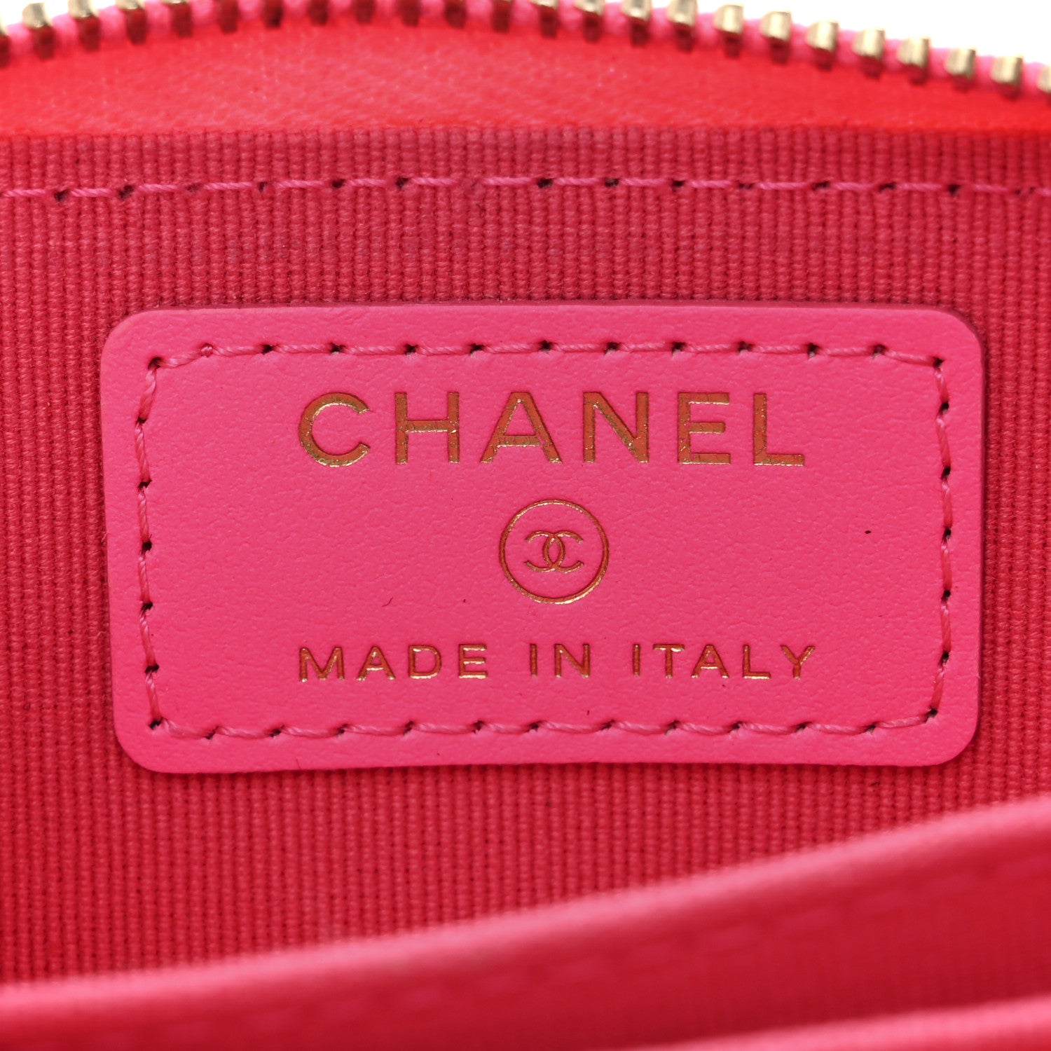 Chanel Patent Chevron Quilted Zip Around Boy Coin Purse Wallet Neon Pink 6 of 8