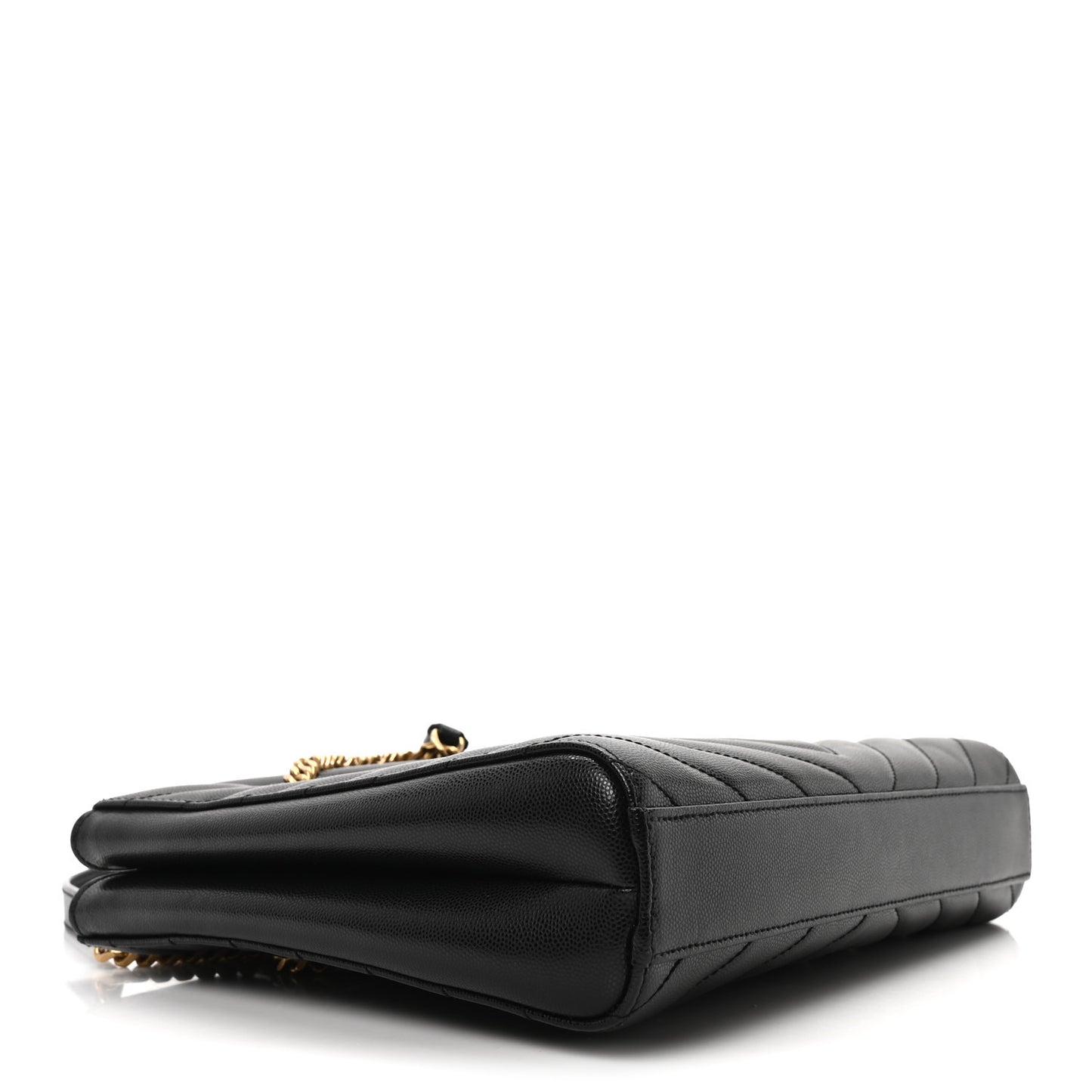Grain de Poudre Matelasse Chevron Medium Tribeca Shopping Bag Black