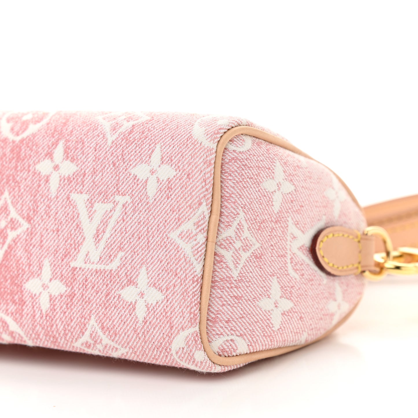 Monogram Jacquard Denim Nano Speedy Bandouliere Pink