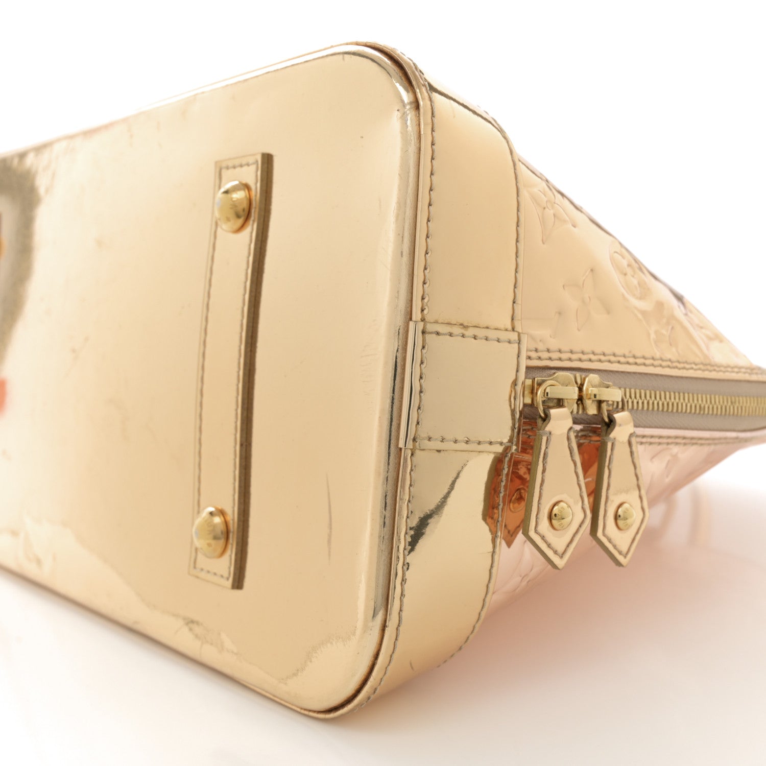 Louis Vuitton Monogram Miroir Alma MM Dore Gold 10 of 15
