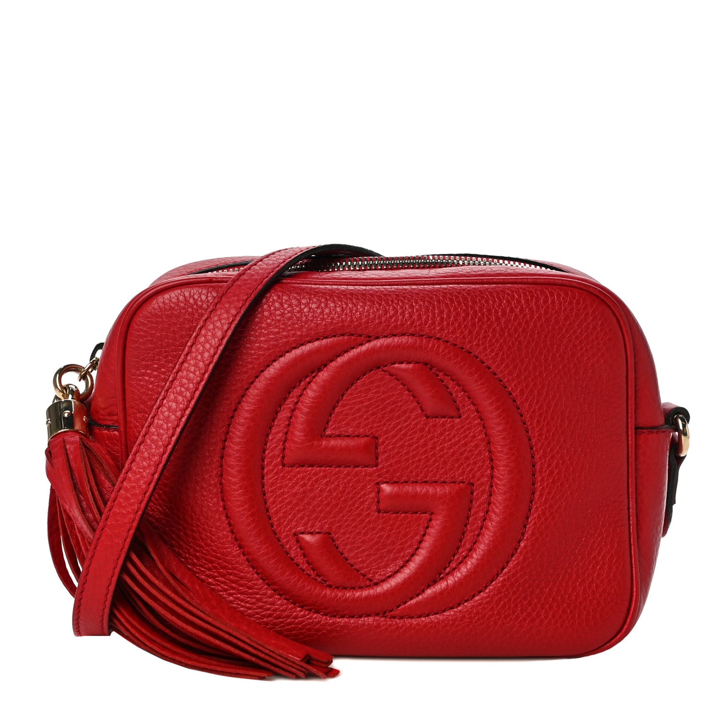 Pebbled Calfskin Small Soho Disco Bag Tabasco Red