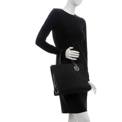 Christian Dior Nylon Cannage Tote Black 2 of 9