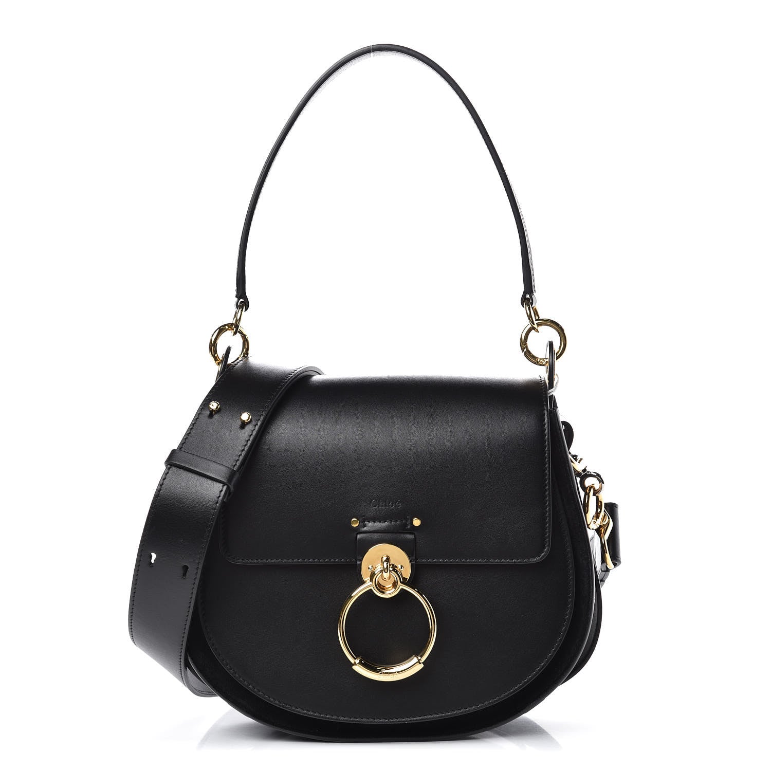 Chloe Calfskin Suede Large Tess Bag Black 1 of 7