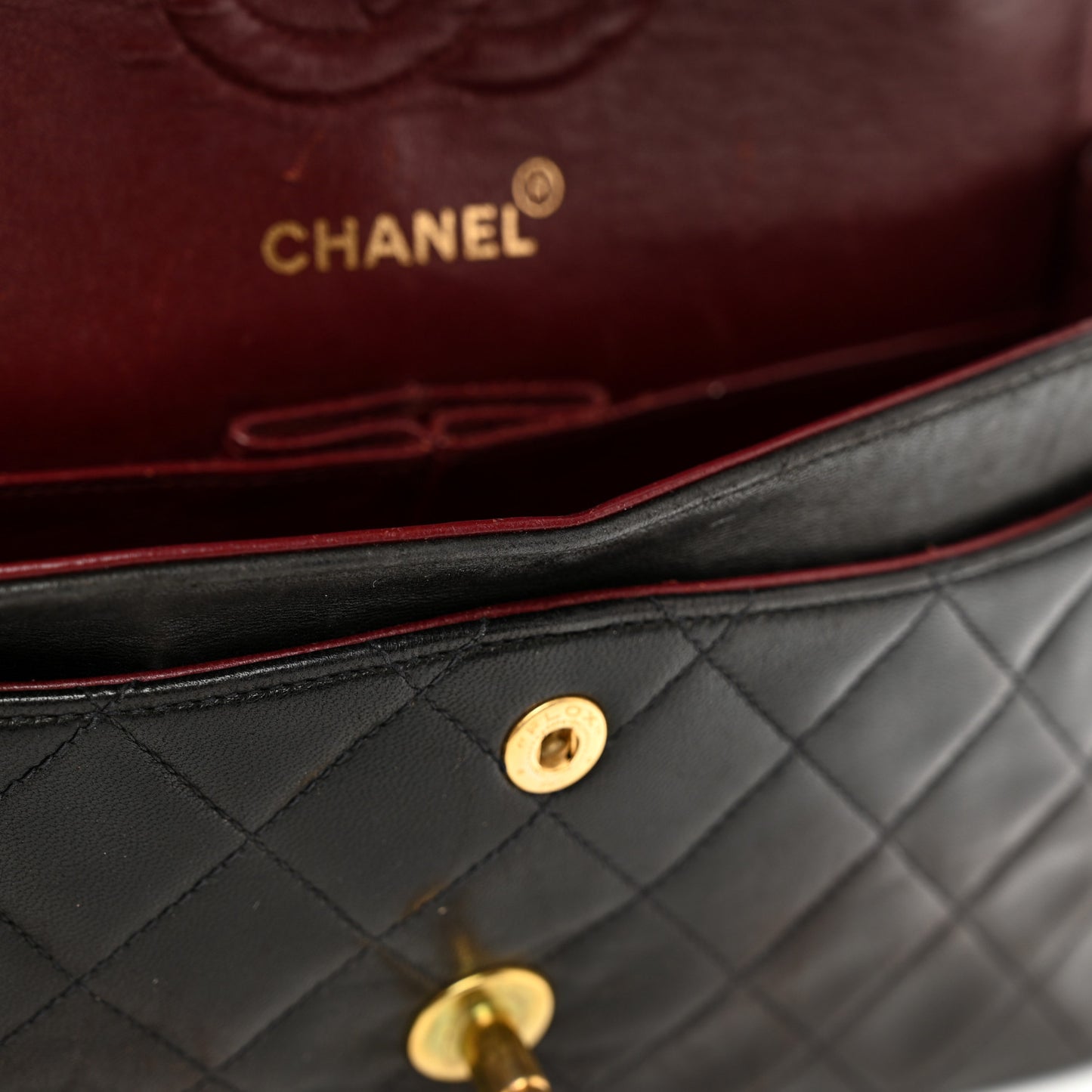 Lambskin Quilted Small Double Flap Dark Brown