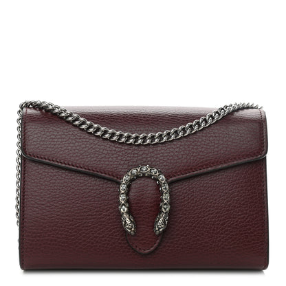 Gucci Dollar Calfskin Crystal Mini Dionysus Chain Wallet Vintage Bordeaux 1 of 11