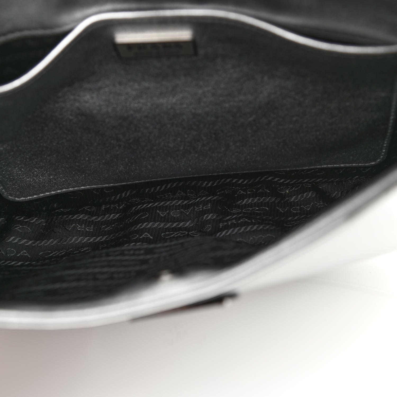 Prada Spazzolato Cleo Shoulder Bag Argento Black 4 of 8