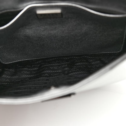 Prada Spazzolato Cleo Shoulder Bag Argento Black 4 of 8