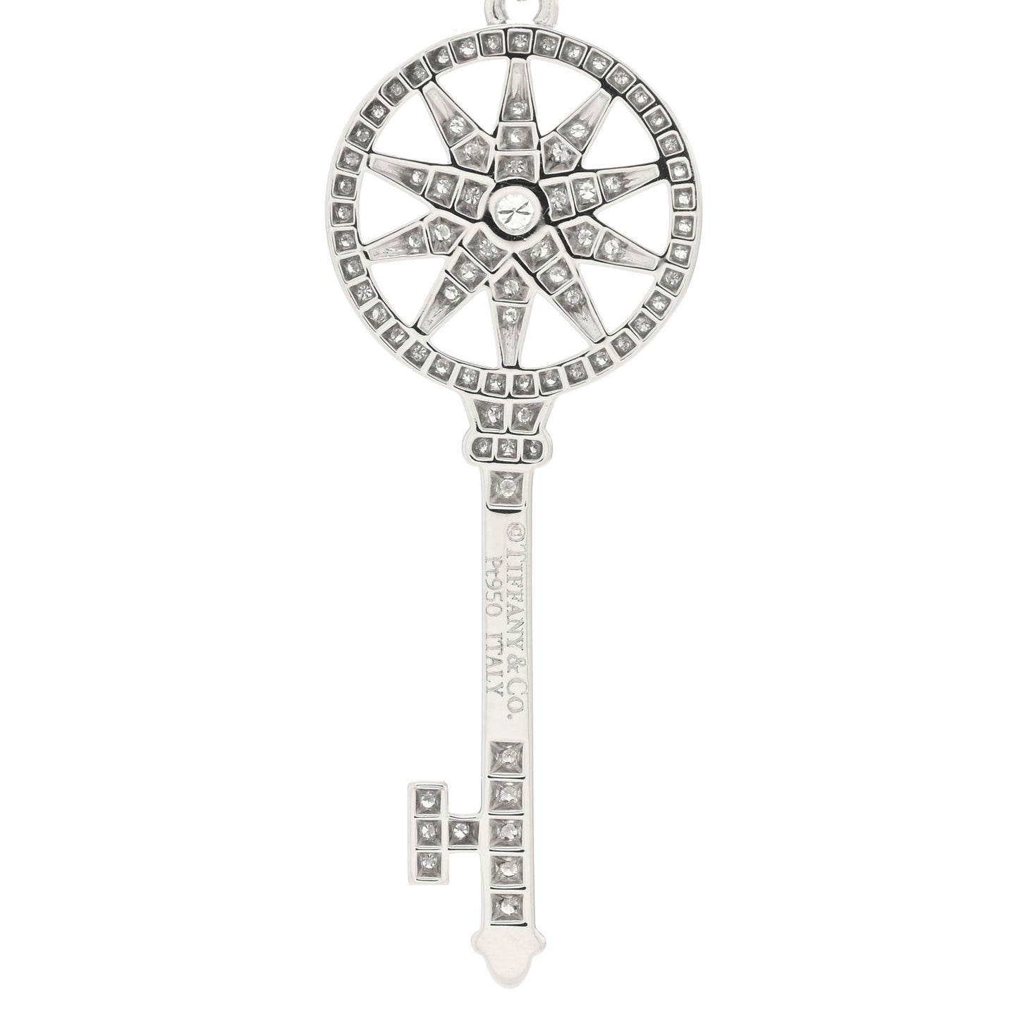 Platinum Diamond Star Key Pendant