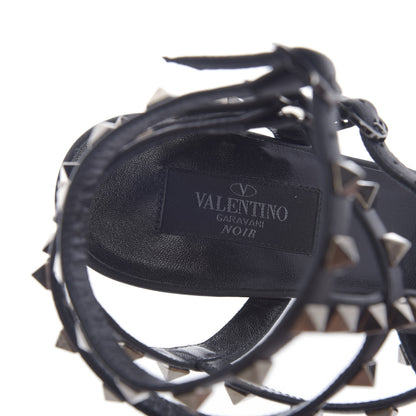 Valentino Garavani Nappa Rockstud Ankle Strap Low Heel Pumps 39 Black 7 of 9