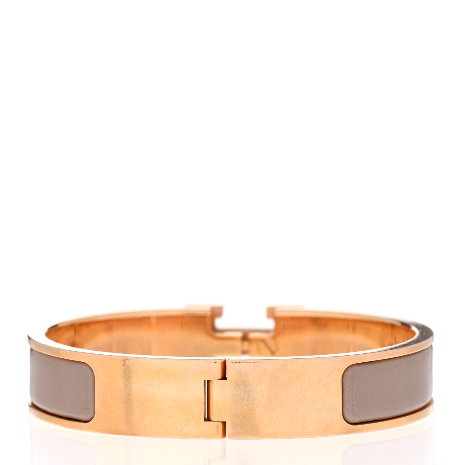 Hermes Enamel Narrow Clic Clac H Bracelet PM Marron Glace 3 of 6