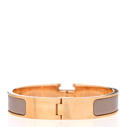 Hermes Enamel Narrow Clic Clac H Bracelet PM Marron Glace 3 of 6