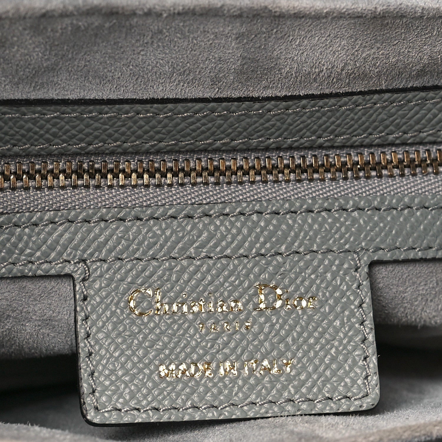 Christian Dior Grained Calfskin Saddle Bag Grey Stone 6 of 10