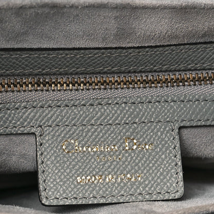 Christian Dior Grained Calfskin Saddle Bag Grey Stone 6 of 10