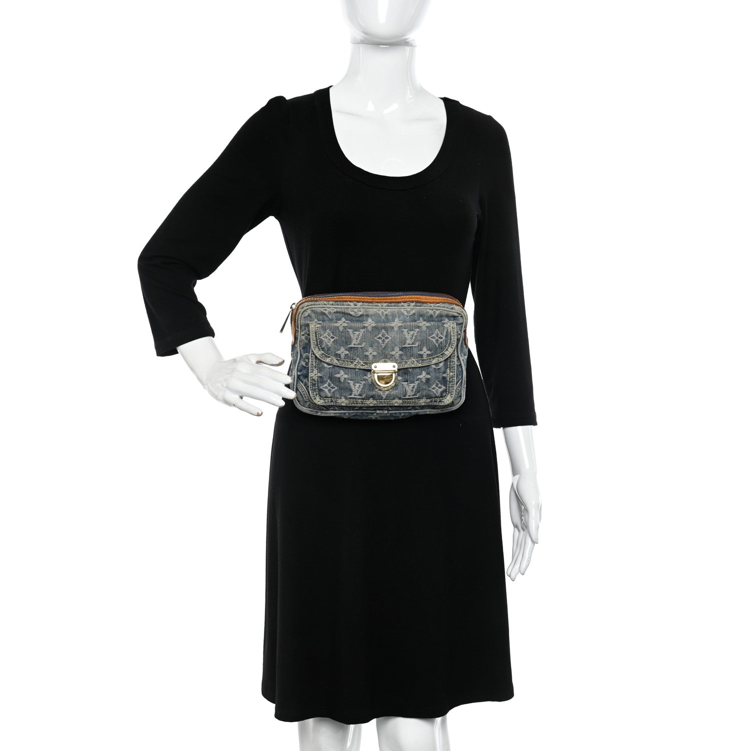 Louis Vuitton Monogram Denim Bum Bag Blue 2 of 15