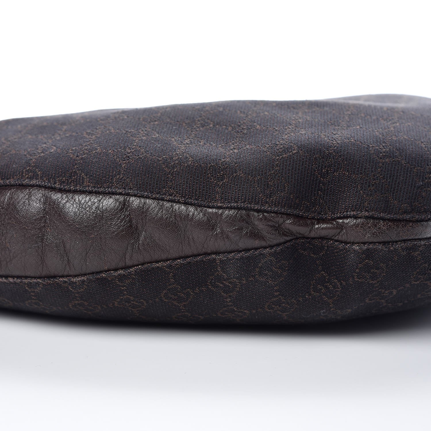 Gucci Denim Monogram Half Moon Hobo Dark Brown 8 of 9