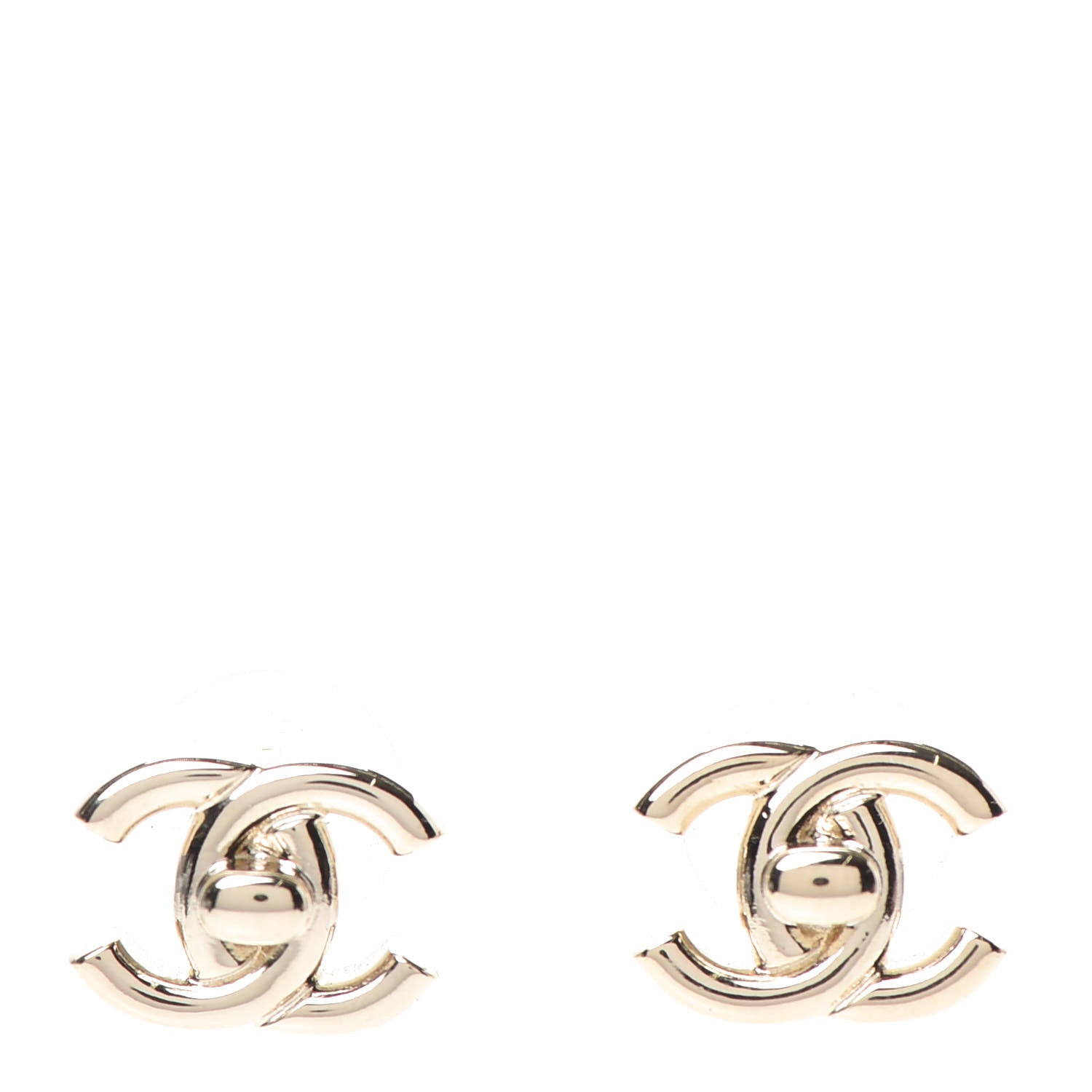 Chanel Metal CC Turnlock Earrings Gold 1 of 5