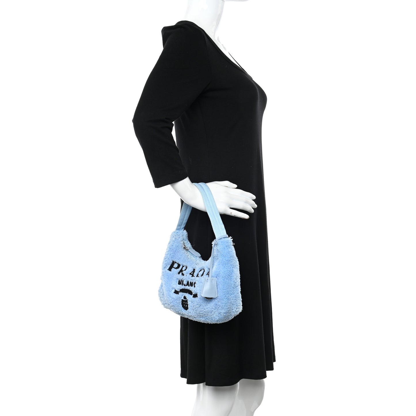 Terry Cloth Mini Re-Edition 2000 Bag Celeste Black