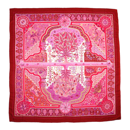 Hermes Cashmere Silk Aux Portes Du Palais Shawl 140 Framboise Rose Mauve 1 of 4