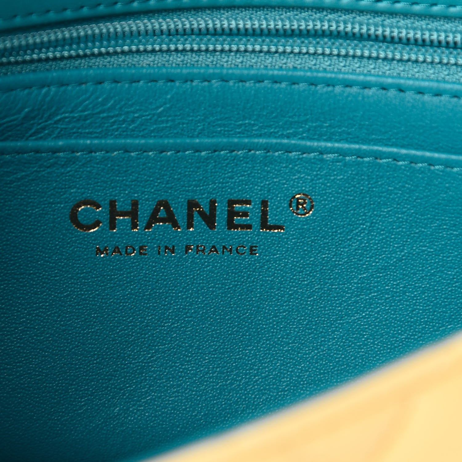 Chanel Lambskin Quilted Mini Rectangular Flap Yellow Blue 6 of 12