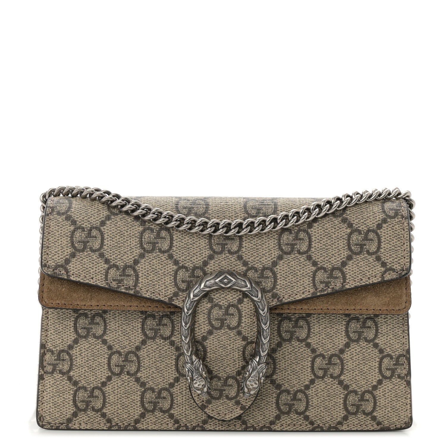 Gucci GG Supreme Monogram Super Mini Dionysus Shoulder Bag Taupe 1 of 9