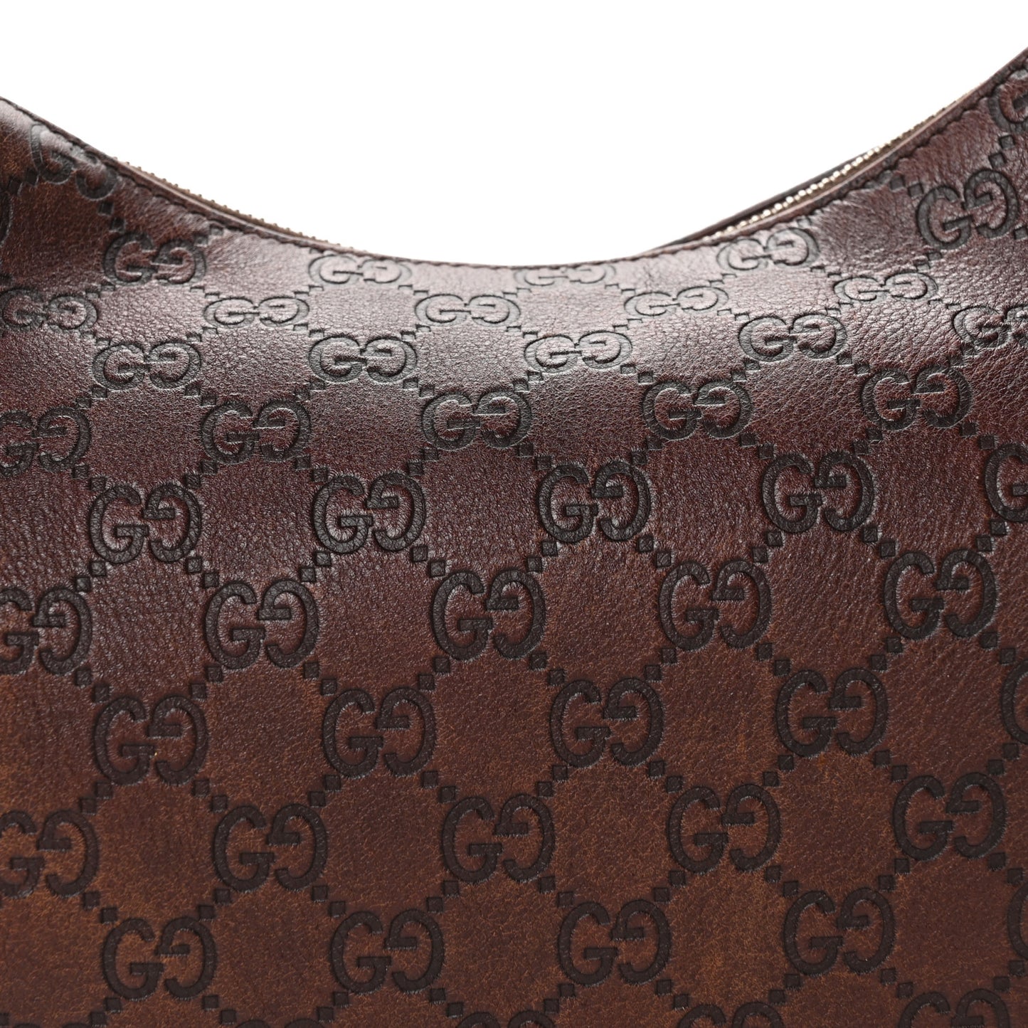 Guccissima Medium Horsebit Chain Hobo Dark Brown