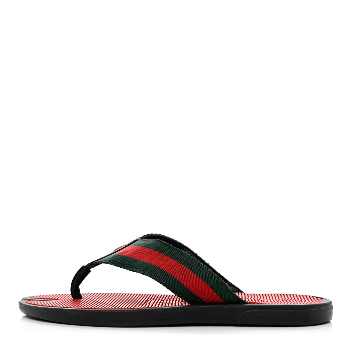 Nylon Calfskin Web Mens Thong Sandals 8 Green Red