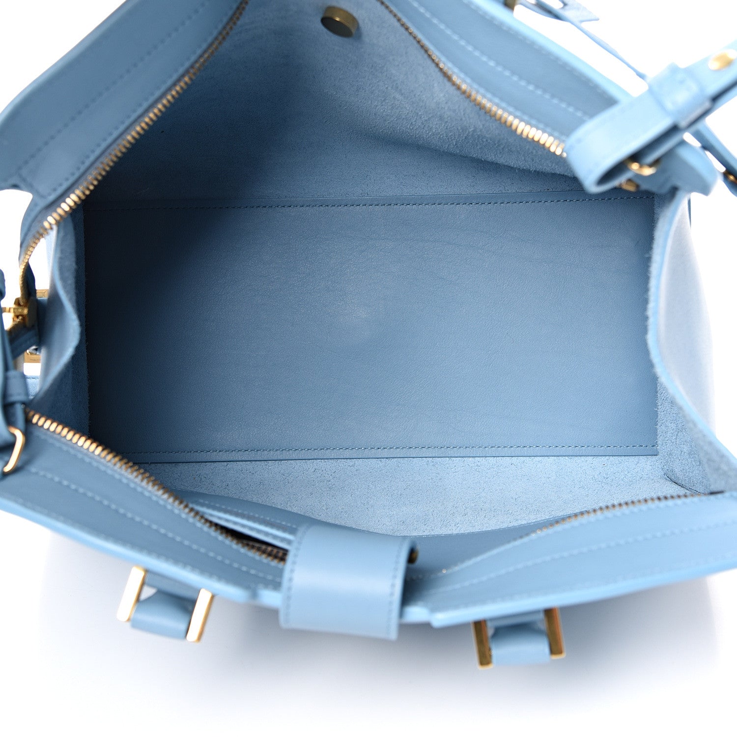 Saint Laurent Calfskin Small Classic Y Cabas Blue Glacier 4 of 11