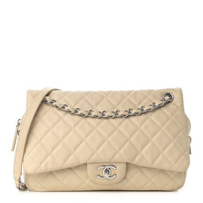Chanel Caviar Quilted Jumbo Easy Flap Beige 1 of 13