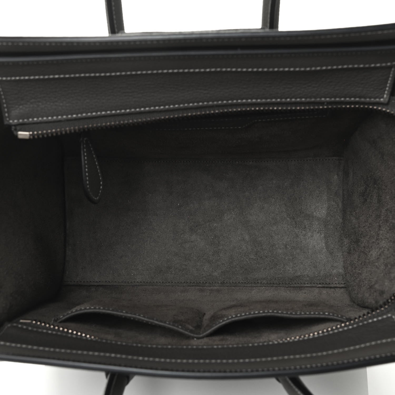 Celine Drummed Calfskin Micro Luggage Souris 4 of 5