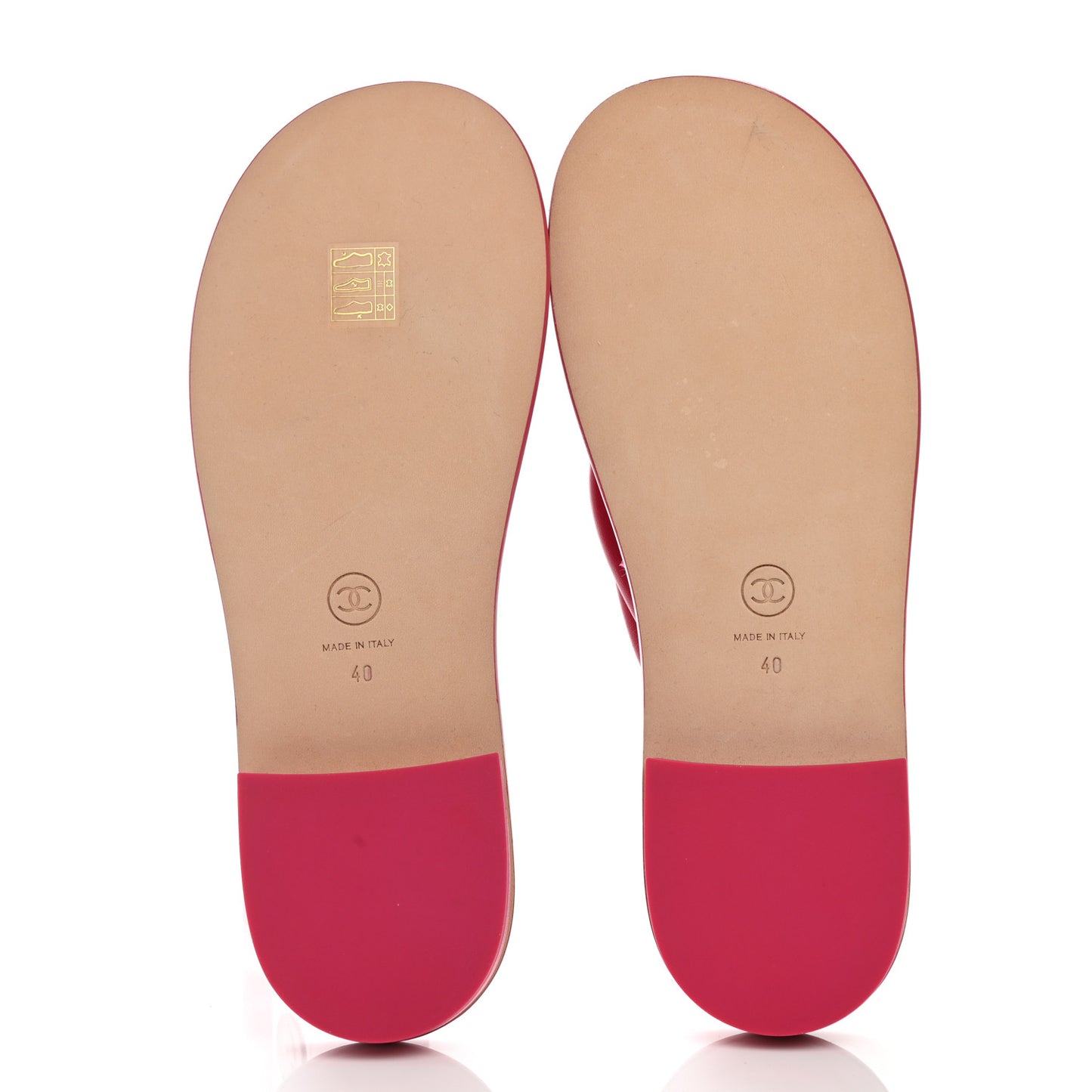 Lambskin Terry Cloth CC Thong Sandals 40 Pink
