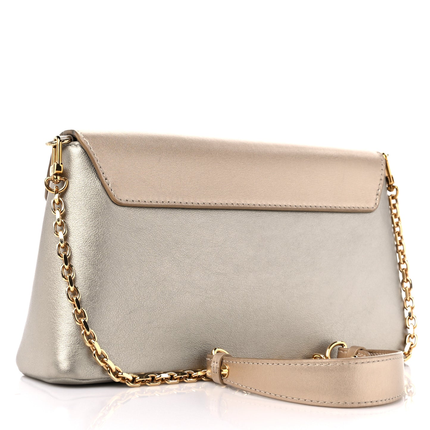 Metallic Calfskin Love Note Gold Silver