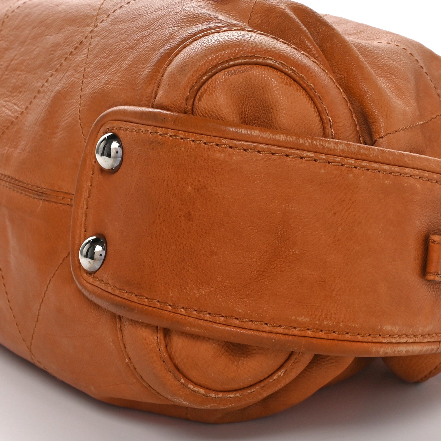Chanel Calfskin Stitched Bowler Light Brown 10 of 11