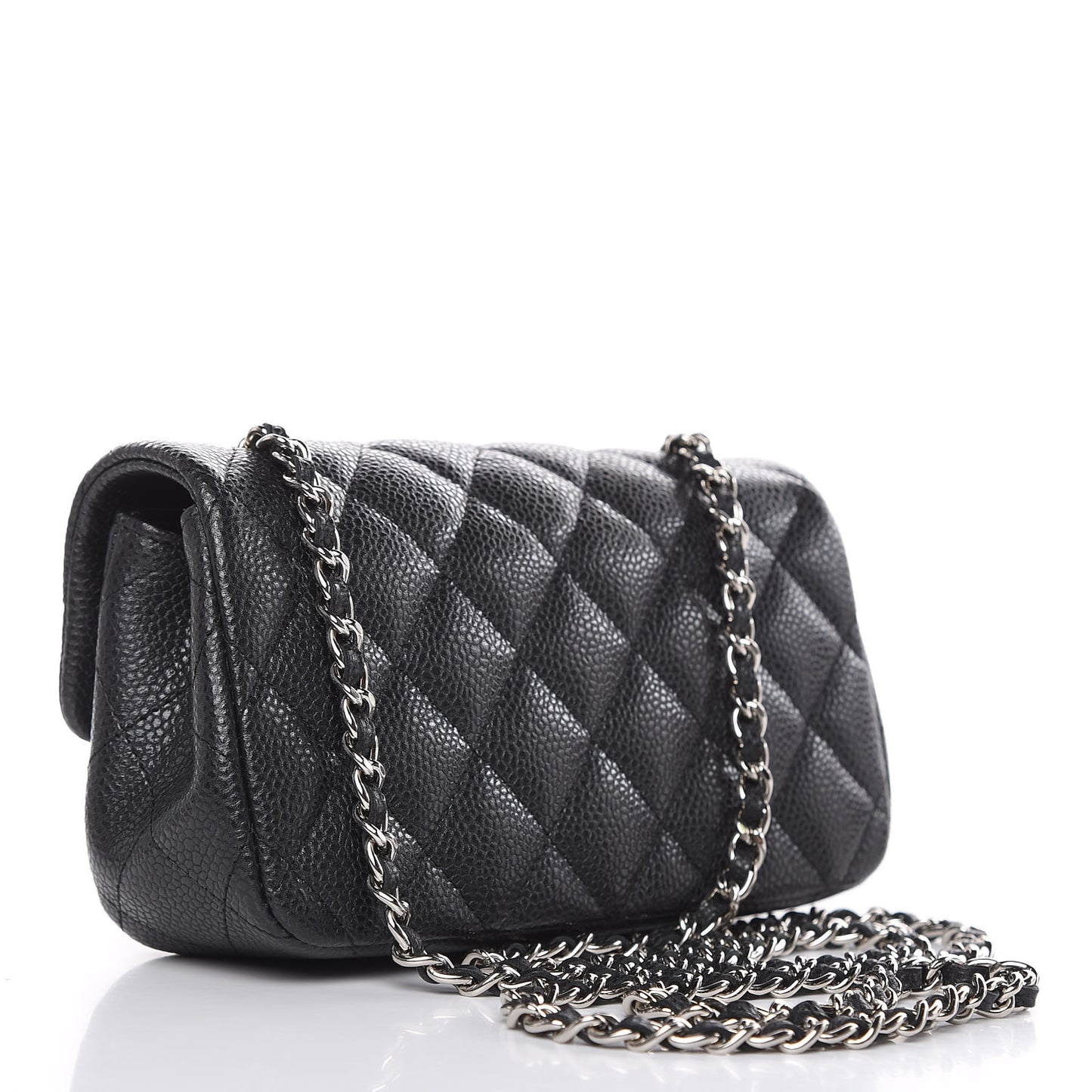 Metallic Caviar Quilted Extra Mini Flap Black