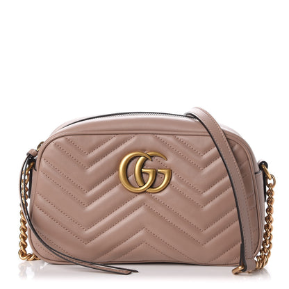 Gucci Calfskin Matelasse Small GG Marmont Chain Shoulder Bag Porcelain Rose 1 of 8