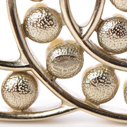 Chanel Pearl CC Brooch Light Gold 4 of 5