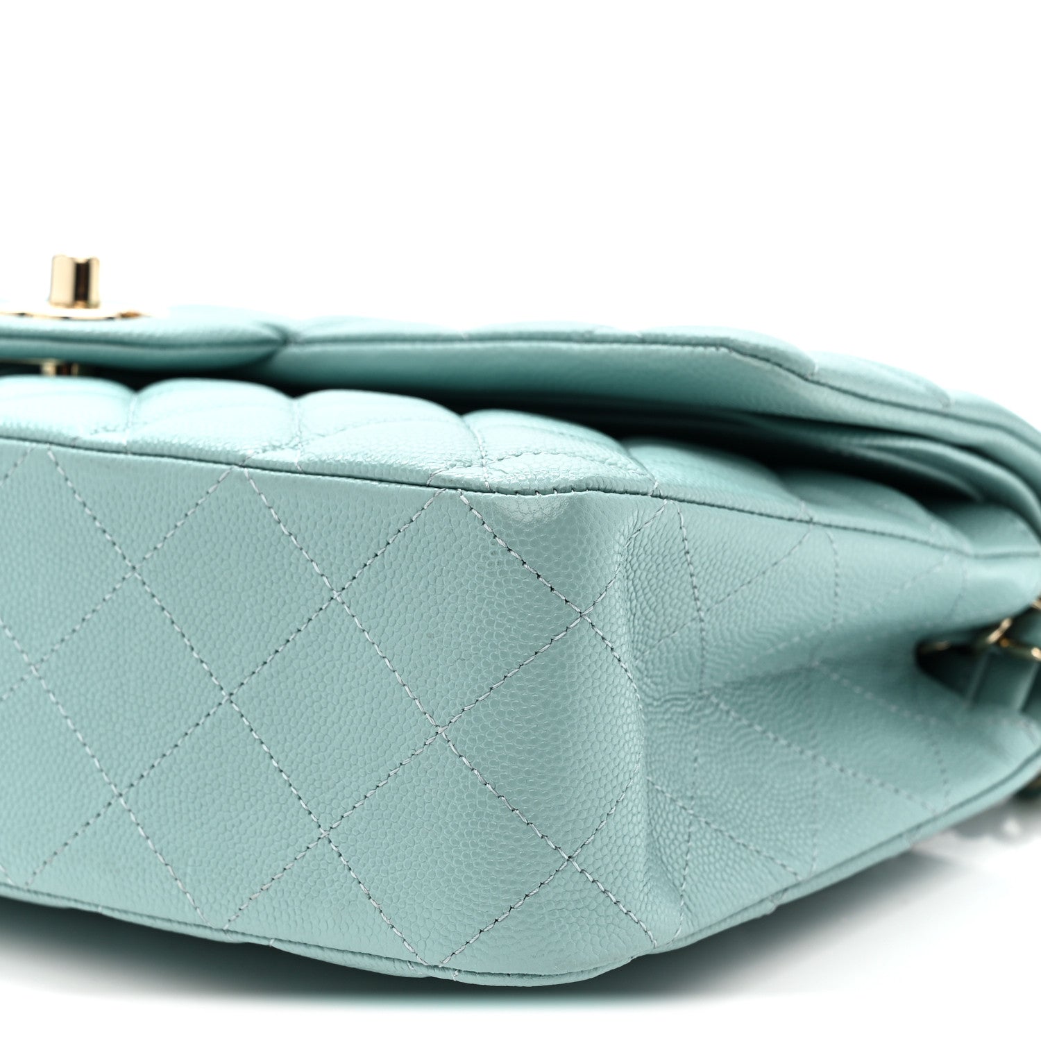 Chanel Caviar Quilted Medium Double Flap Light Blue 10 of 10