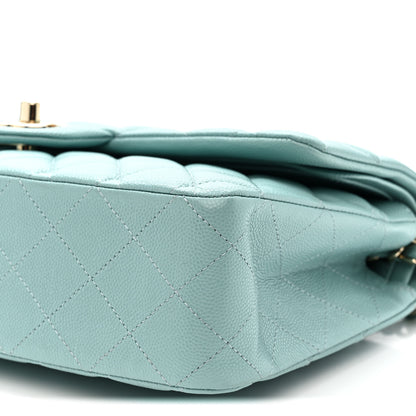 Chanel Caviar Quilted Medium Double Flap Light Blue 10 of 10