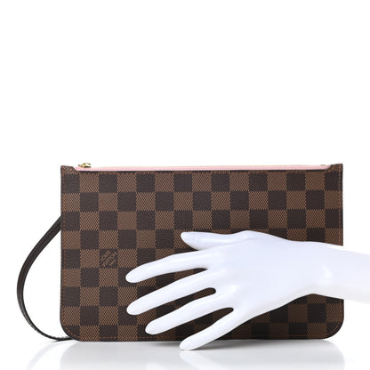 Louis Vuitton Damier Ebene Neverfull MM GM Pochette Rose Ballerine 2 of 7