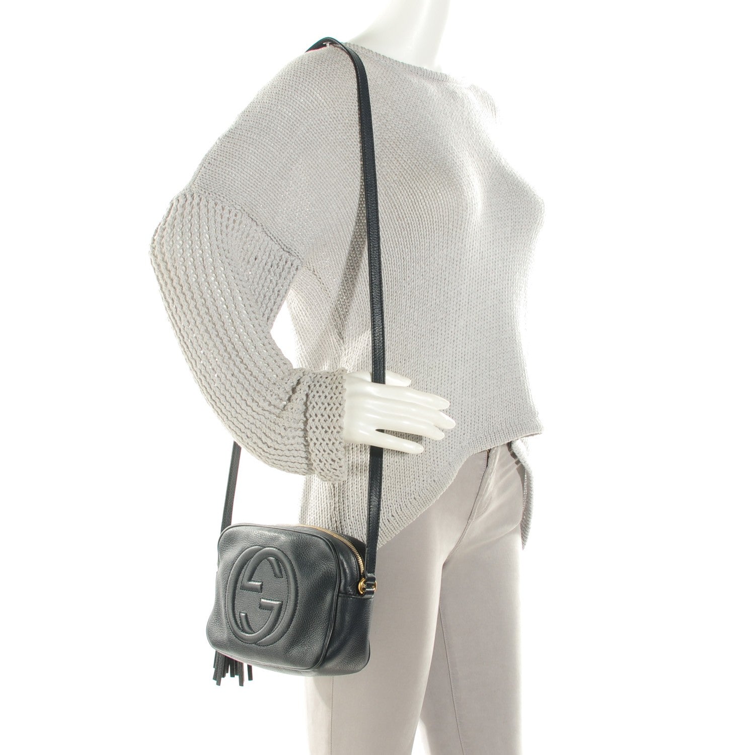 Gucci Pebbled Calfskin Small Soho Disco Bag Blue 2 of 7