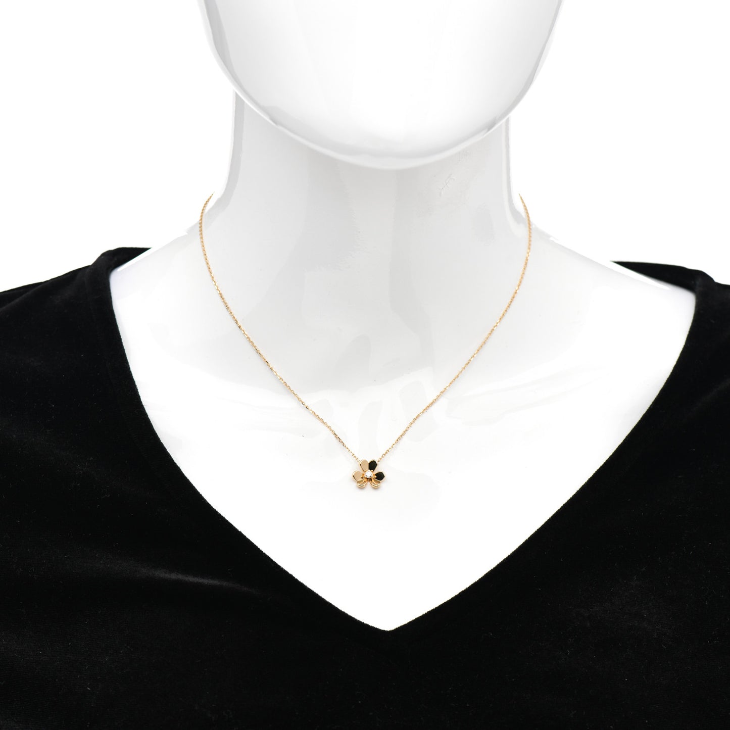 18K Yellow Gold Diamond Mini Frivole Pendant Necklace