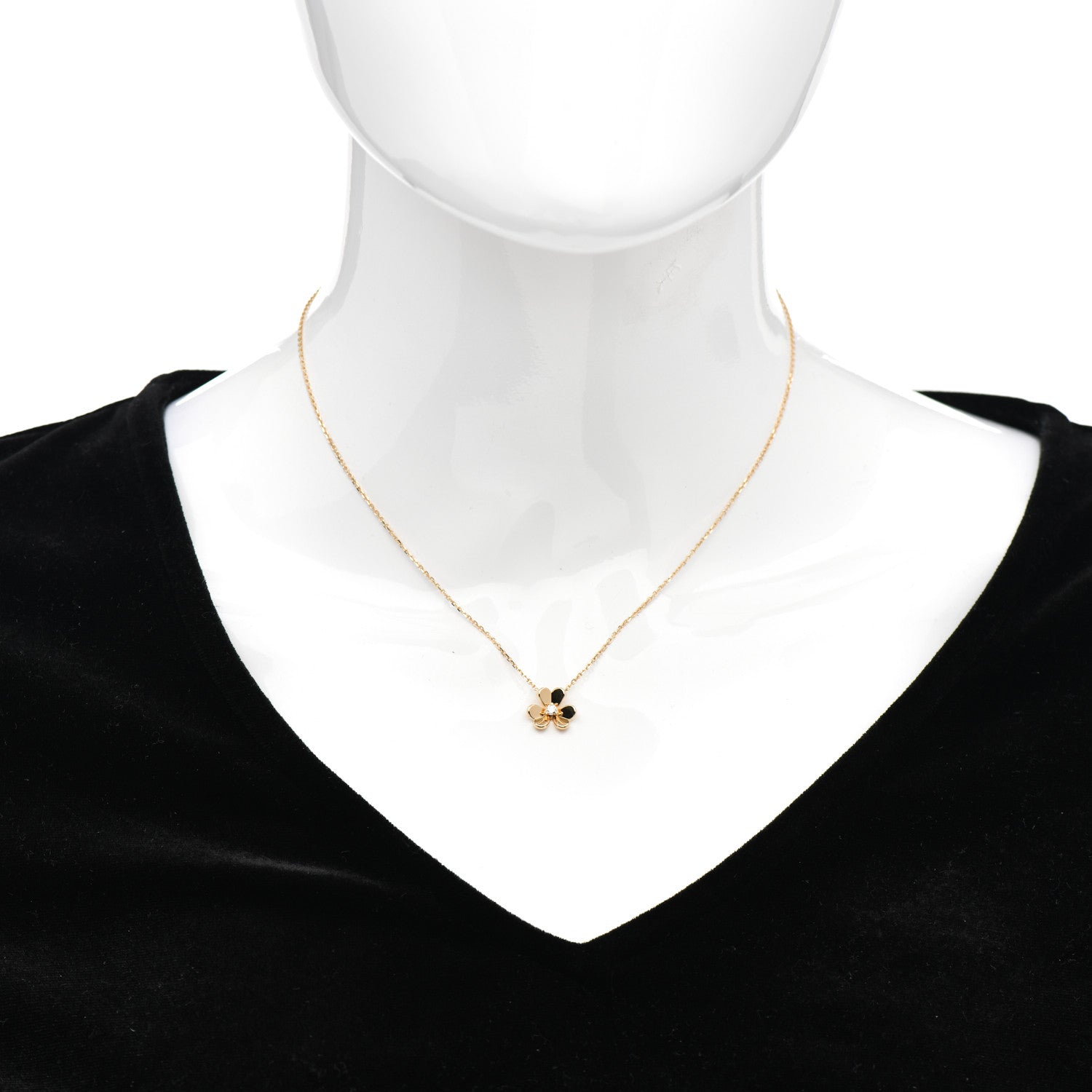 Van Cleef & Arpels 18K Yellow Gold Diamond Mini Frivole Pendant Necklace 2 of 4