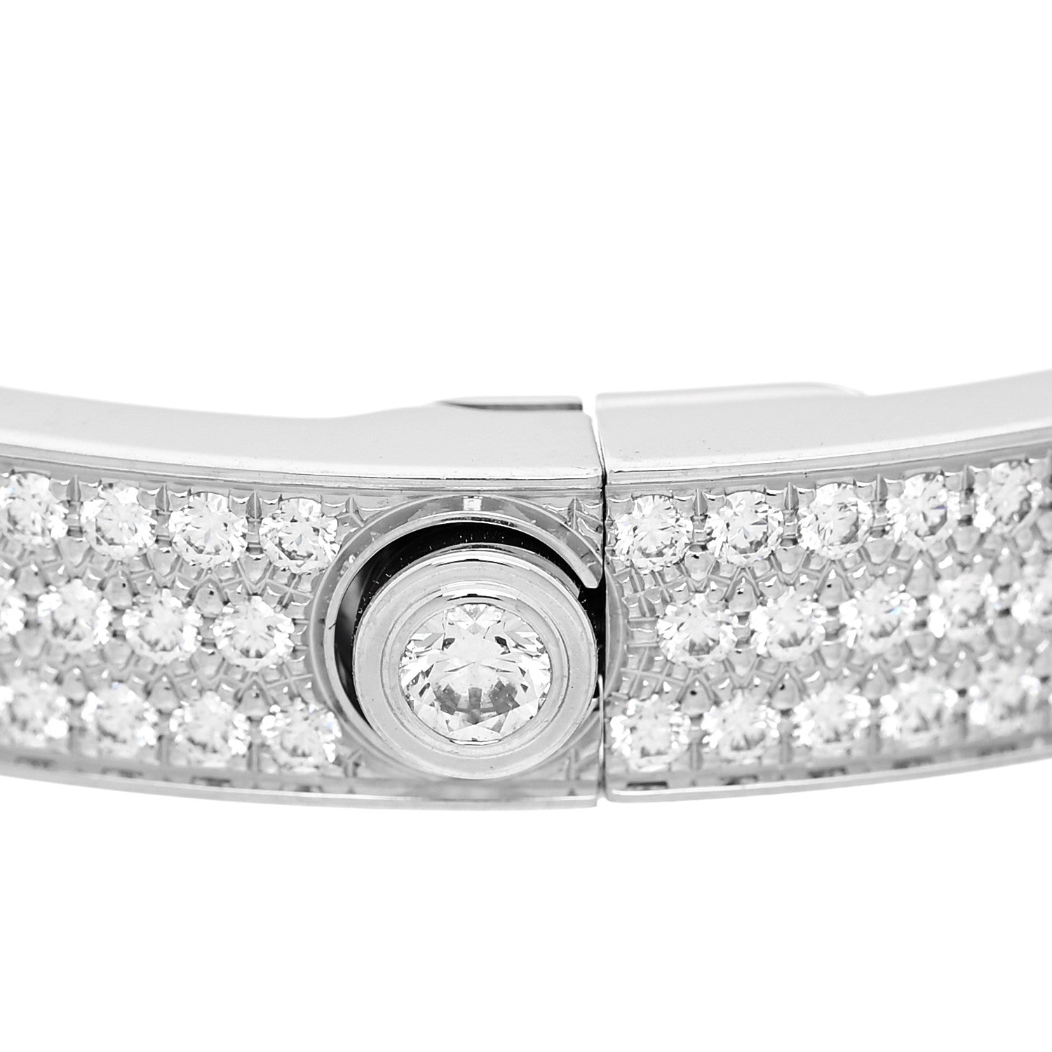 Cartier 18K White Gold Diamond LOVE Paved Bracelet 18 6 of 7