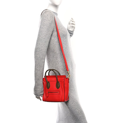 Celine Goatskin Nano Tri-Color Luggage Red 2 of 11