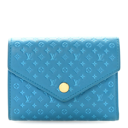 Louis Vuitton Calfskin Nanogram Embossed Victorine Wallet Bleu 1 of 6
