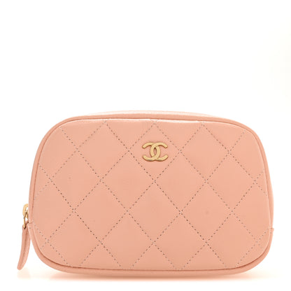 Chanel Caviar Quilted Small Curvy Pouch Cosmetic Case Light Pink 1 of 10