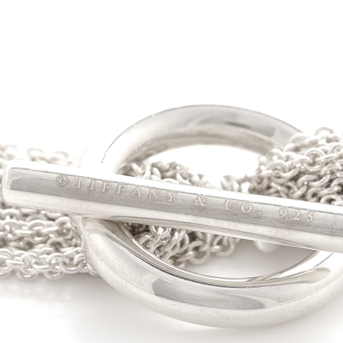 Sterling Silver Heart Multi Chain Toggle Necklace